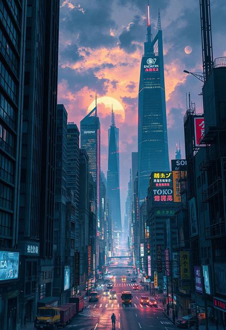 akira, neo tokyo, megalopolis, cyberpunk city, retrowave city, futuristic, neo noir, night city, skyscrapers, epic scene, megabuildings, dredd, view from street level,