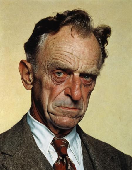 upper body shot of eerie grumpy Willy Loman (from Death of a Salesman) (by Norman Rockwell, (Frank Frazetta:1.15):1.05), (Alphonse Mucha:0.15),{creepy|gloomy|natural|bright|cheerful|idyllic}, {harsh|diffuse} {direct|indirect} lit from {above|right|left|below|behind|front}, steempunk