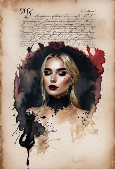 RAW profile photo, close-up, dark atmosphere, masterpiece, cinematic film still of a blonde beautiful woman, detailed eyes,eyeliner, darkred lipstick, black lace turtleneck dress, tack sharp focus on eyes, Sensual, lustful, seductive,  intricate, ultra detailed, 8k, <lora:MS_DitavT_V1_32:0.6>
