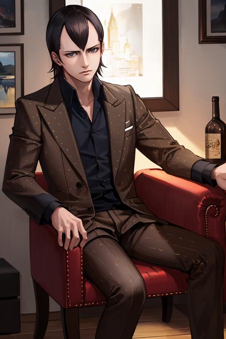 hikawasmt, black hair, formal, suit