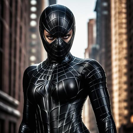 score_9, score_8_up, score_7_up, best quality, realistic, masterpiece, beautiful detail, hyperrealistic, ((1girl, woman body, big breasts)), amazing detailed full body portrait of a beautiful girl, wearing a realistic and highly detailed black raimi spider-man suit with mask, ((huge muscular girl)), professional model of korean girl wears ultra - detailed black raimi spider - man suit, ultra - detailed and grained black raimi spiderman suit, suit covered entire body and hand, black spiderman gloves, wet, (strong pose), (full body), (dirty skin), close up, octane render, highly detailed, volumetric, dramatic lighting, (highest quality:1.1), (HDR:1.3), (top quality, best quality), realistic, high definition,