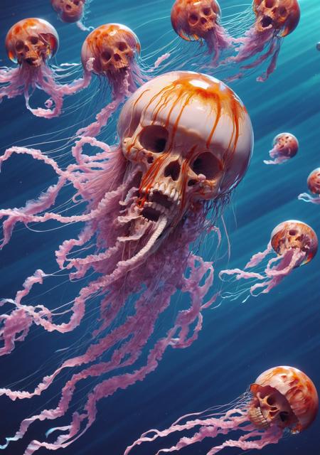 nobody escapes  jellyfish <lora:SPBNZ-v1:1> spbnz, artstyle masterpiece incarnate details