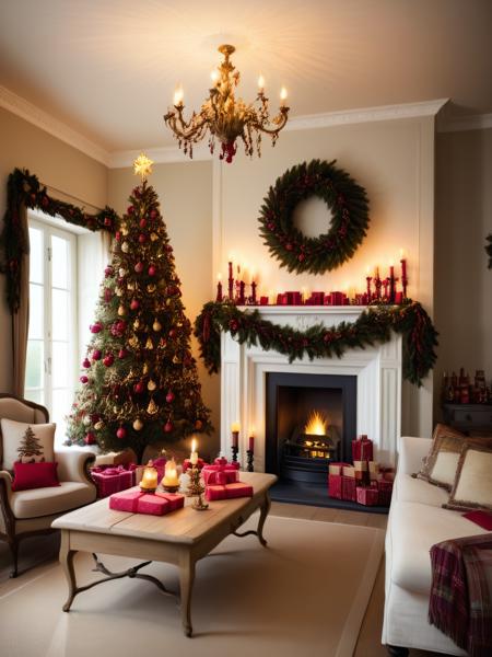<lora:JJsChristmasRoom_XL:1>  , (christmas room),masterpiece, best quality, ceiling light, , indoors, lamp, no humans, pillow, scenery, sofa, vase, window,  candle, christmas, christmas ornaments,  christmas tree, cup, cushion, door, fire, fireplace, gift box, rug, scenery, table, tree, window