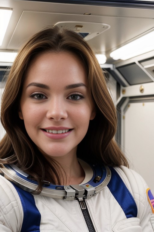 AthMa5TTXV1E,
a beautiful smiling woman posing for masterpiece photo in a space suit, (space station ambience:1.2),
(profe...
