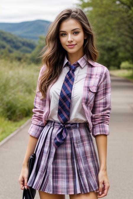 woman, beautiful face, cute, realistic, detailed, scenic view, noon, full body shot
<lora:DETAIL_SLIDER_BY_STABLE_YOGI:1>
<lora:Plaid School Dress By Stable Yogi:1> pink Plaid shirt, skirt, necktie