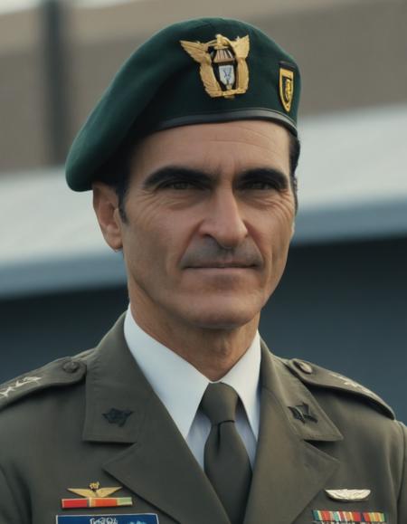 closeup portrait picture of jqwx man, (wearing a military uniform, camo pattern:1.2),(in a military base with humvees and a flagpole:1.2),
<lora:JoaquinPhoenixDoguXLuse@1.24:1.35>  <lora:sdxl_offset_example_v10:0.4>