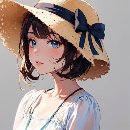 straw hat hat ribbon