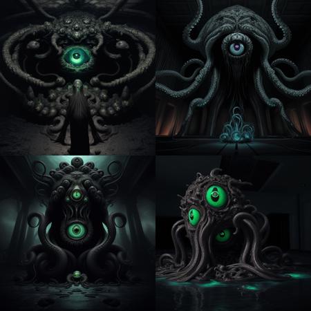 <lora:lvcrftn:1> lvcrftn AND Shoggoth, amorphous mass, writhing tentacles, glowing eyes, unnerving AND <lora:LowRa:0.75>