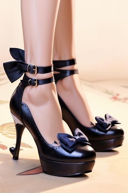 k1tt3nh33ls, bow, shoes, high heels,