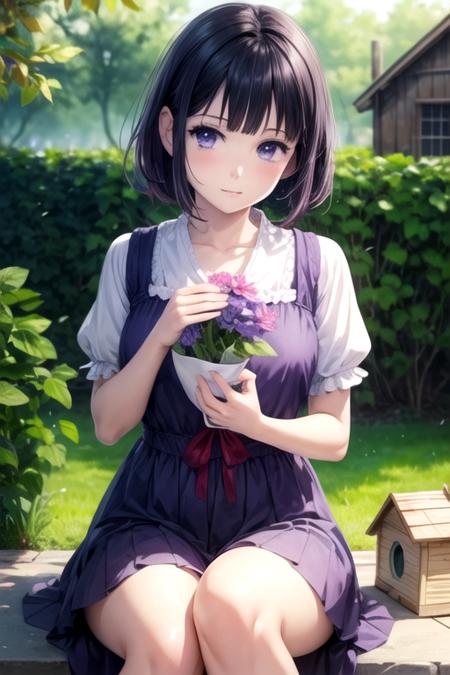 hanabi_yasuraoka black hair purple eyes