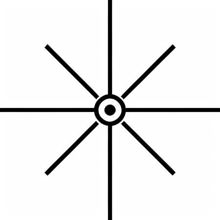 nvjobaim, a crosshaired with circle with a circular, a crosshaired sight scope with a crosshaired sight, crosshair, aim, white background, intricate, complicated, black and white