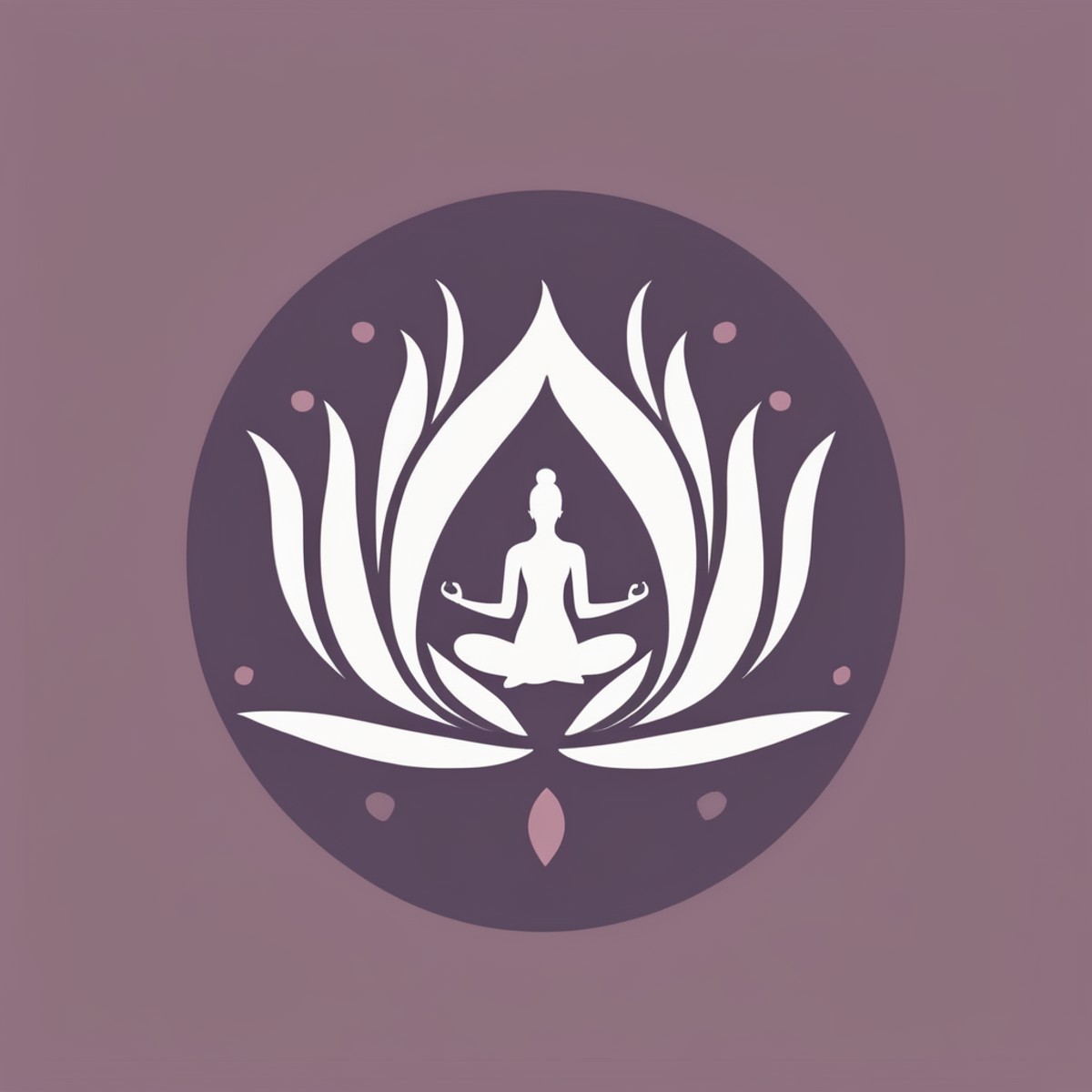 A logo for a yoga studio, lotus position, soft and tranquil colors., LogoRedAF, <lora:LogoRedmond_LogoRedAF:1>