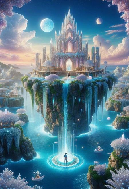 score_9, score_8_up, score_7_up,
* masterpiece, best quality, 8K, anime, **young male adventurer**, vast pearl-crystal sky-island, **floating structures**, whimsical, fantasy landscape, vibrant, wide shot.
pearlum,
aidmaimageupgrader,aidmamj6.1,