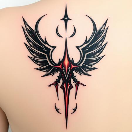 tattoo design, inspired by artwork of the "dark souls" franchise, including dark souls eclipse and darksign