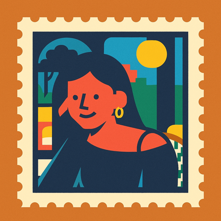 Flat Travel Stamp｜Kontext v1.0