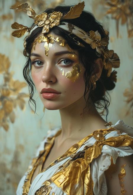 Close Up shot of Athena, ancient Greek Goddess  
Black and gold costume, beautiful, Low saturation color photography, vintage, grunge, top light, Dark background , masterful painting in the style of Anders Zorn | Marco Mazzoni | Yuri Ivanovich, Todd McFarlane, Aleksi Briclot, oil on canvas