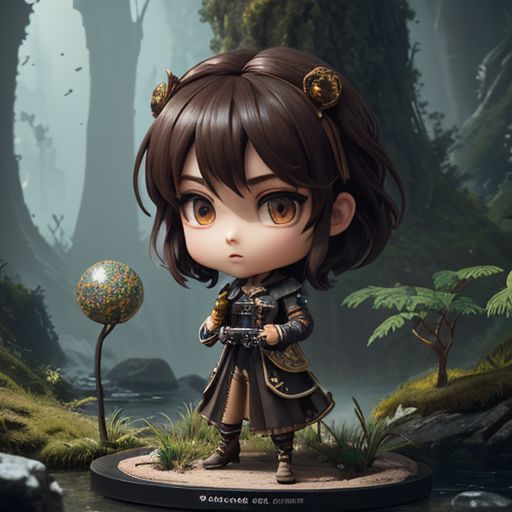 Take a deep breath and let's work step by step on this  consistency,dynamic action pose,FIBONACCI WATERMARK INVISIBLY DISPLAYED,"Bronzepunk Ecosystem":
Enhanced Prompt: Develop a chibi diorama in Unreal Engine 5 featuring a bronzepunk ecosystem where technology and biology intertwine. Characters, with super detailed features and clothes, explore a landscape dominated by mechanical trees and bioengineered creatures. The scene is enhanced by captivating lighting that brings out the stunning colors and lifelike details, creating a sense of wonder and exploration. An invisible Fibonacci watermark subtly enriches the composition, adding a layer of complexity to the narrative.
 ,High-res, impeccable composition, lifelike details, perfect proportions, stunning colors, captivating lighting, interesting subjects, creative angle, attractive background, well-timed moment, intentional focus, balanced editing, harmonious colors, contemporary aesthetics, handcrafted with precision, vivid emotions, joyful impact, exceptional quality, powerful message, in Raphael style, unreal engine 5,octane render,isometric,beautiful detailed eyes,super detailed face and eyes and clothes,More Detail, multi colored, splash ink illustration,Grammer effect style,Houdini style,sharp lines and brush strokes,high quality,Beautiful matte painting, 4K,CGSociety,artstation trending on ArtstationHQ,highres, (masterpiece