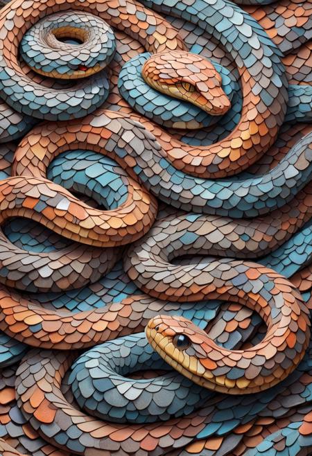 masterpiece, best quality, ultra detailed, mad-shingles, 
snake, snake leather made of shingle, 
no human, 
simple background, aura, vivid, bright colors,