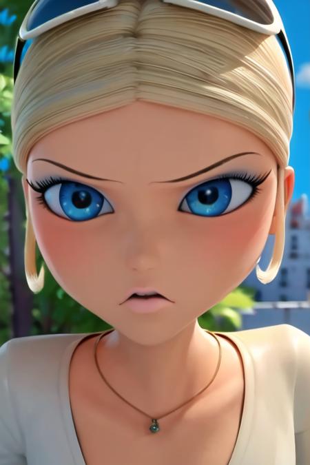 (8k, RAW photo, best quality, masterpiece:1.2), (intricate details), perfect eyes, perfect face, perfect lighting, beautiful, (masterpiece:1.2), (best quality:1.2), 1girl, solo, chloe, blue eyes, blonde, angry face, <lora:chloe-35:0.85>