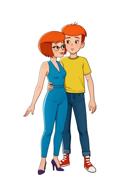 Rimma and Fyodor. Cartoon characters from Prostokvashino cartoon series. 2018.