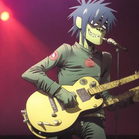 gorillazstyle, a man playing a guitar on stage