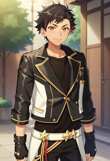 Tetora Nagumo, multicolored hair, black hair, yellow eyes 