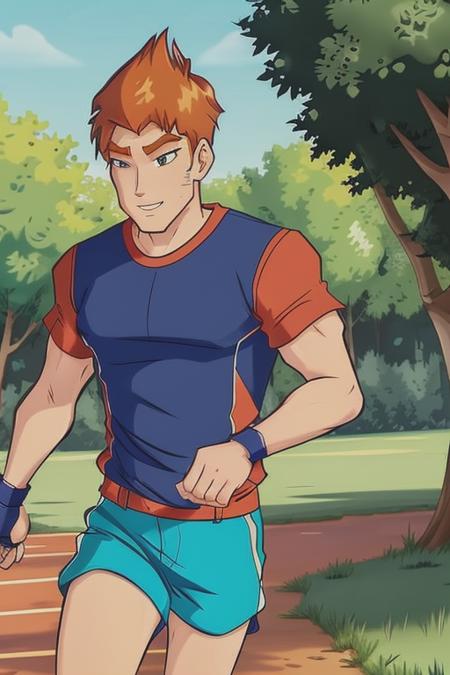 <lora:Winx_Men_V0:0.75> 1man, w1nx_m6le9
(animation drawing with dark lines), colored, fight, outdoors, running
ginger, t-shirt