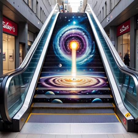 masterpiece, best quality, galaxy, escalator-art <lora:escalator-art:0.7>