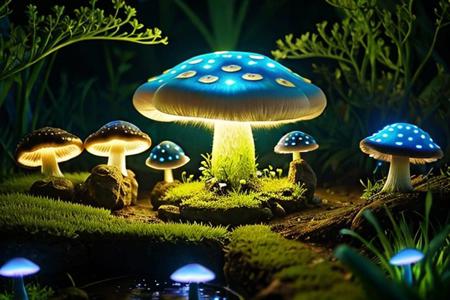 Luminescent Mushrooms Kingdom!
.
.
 :breathtaking, detailed, expansive, uhd photorealistic, highest quality