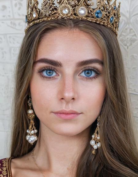 instagram photo, selfie, woman, perfect detailed eyes, natural skin, traditional dress, cleavage, local princess, <lora:Stacey_epoch_4:1>