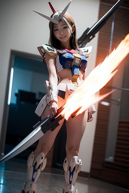 gundam_girl,  weapon, <lora:gundam_girl_v12:0.8>,   <lora:japaneseLingerie_v10:0.3>, fire