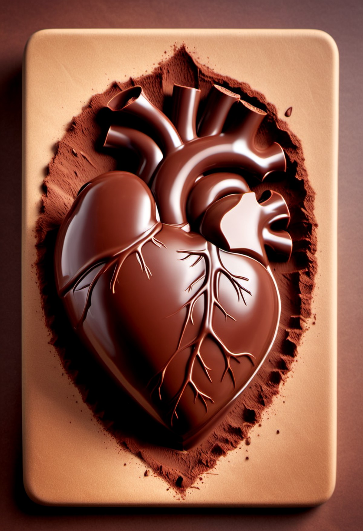 ChocolateRay, biological heart made of chocolate