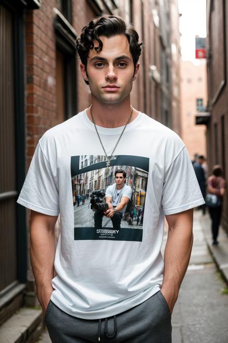 (masterpiece), (extremely intricate:1.3), (realistic), leaning forward photo of PennBadgley, (envious:1.2), wearing sweatpant, with blunt cut haircut , background alleyway, (proximity photo, Off-camera Flash, Sony a6600 Mirrorless Camera, ƒ/8, ISO 200, 35mm - 85mm focal length, graffiti, hyperdetailed), <lora:PennBadgley:1.2>, RAW photo, (high detailed skin:1.2), 8k uhd, dslr, high quality, film grain