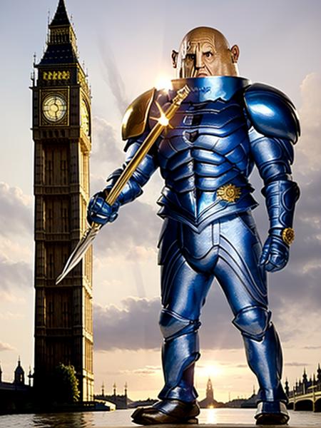 masterpiece photo of sontaran, gold armor, weapon
BREAK
standing next to big ben