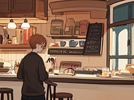 (masterpiece, best quality, 8k, highres:1.4), illustration, soft lighting, watercolor \(medium\), byShato, night,
1girl, 1boy, cat, fear, <lora:LoHA-styleShato:1>, cafe,