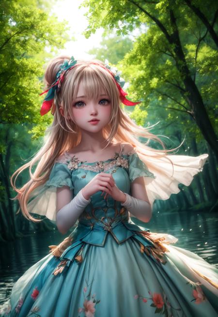 girl in a forest with floating flowers, river, puffy, puffy cheeks, cute,
vibrant colors, colorful art style, 
soft lighting, soft shadows, detailed textures, dynamic lighting,  
nice hands, perfect hands, 
<lyco:GoodHands-beta2:1.0> 
<lora:add_detail:1>