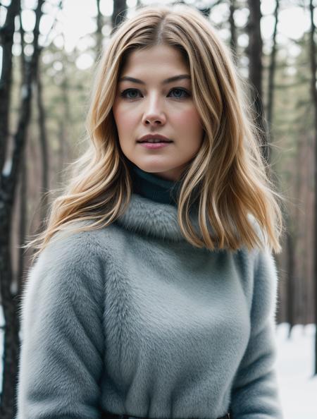 a beautiful woman (r0sp1ke:.99), beautiful hair, winter forest, elegant, snowing, natural skin texture, (fashionable fur coat), (turtleneck), sunny day, cute smile, 24mm, 4k textures, soft cinematic light, adobe lightroom, photolab, hdr, intricate, elegant, highly detailed, sharp focus, ((((cinematic look)))), soothing tones, insane details, intricate details, hyperdetailed, low contrast, soft cinematic light, exposure blend, hdr, faded, <lora:more_details:.6>