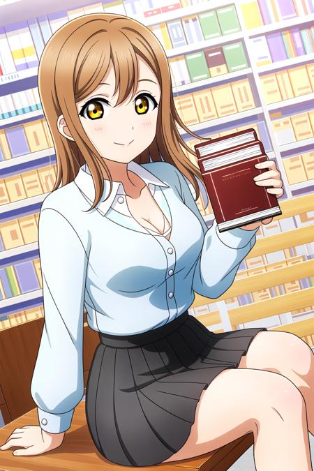 1girl, high_quality, 8k, masterpiece, (round_pupil:1.2), vivid_colors, (high_quality_eyes:1.2), 
(library:1.2), (wooden_desk:1.2), (books:1.2), 
looking_at_viewer, (sitting:1.2), (holding_one_book:1.2),
blushed, (light_smile:1.2),
(aqua_shirt:1.2), (collared_shirt:1.2), (black_skirt:1.2), (pleated_skirt:1.2), (long_sleeves:1.2),
 cleavage,
ADDBASE 
1girl, high_quality, 8k, masterpiece, (round_pupil:1.2), vivid_colors, (high_quality_eyes:1.2), 
(library:1.2), (wooden_desk:1.2), (books:1.2), 
looking_at_viewer, (sitting:1.2), (holding_one_book:1.2),
blushed, (light_smile:1.2),
(aqua_shirt:1.2), (collared_shirt:1.2), (black_skirt:1.2), (pleated_skirt:1.2), (long_sleeves:1.2),
 cleavage,
(slightly_breasts:1.3), (sexy_body:1.2), <lora:skshanamaru:0.7>