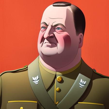 (shkya), portrait a nazi hitler ww2, in the style of studio ghibli & wes anderson collaboration, digital painting, high detail, perfect face, intricate details, highly detailed, by greg rutkowski,