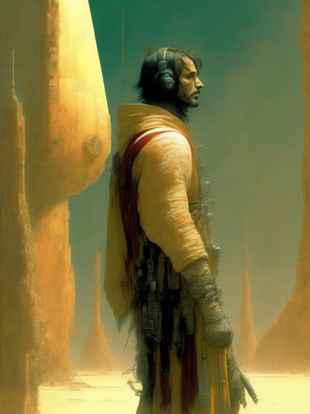 <lora:CraigMullins:1>space conquistador, science fiction , by moebius and John Howe and Marc Simonetti