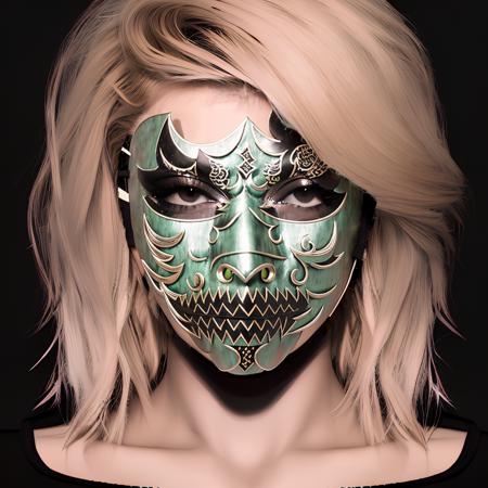 SJstyle, a new green demon mask, intricate detail