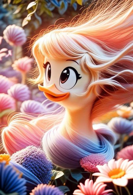 score_9, score_8_up, webby vanderquack, duck, among flowers, cozy, cute, extremely windy, wind swaying flowers, wind disheveling hair,
8k, hd, ral-clrflspr, photo, ElementWind