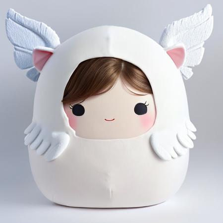 <lora:Squishymallows:0.87>, squishymallows,  (angel face),  (white background)