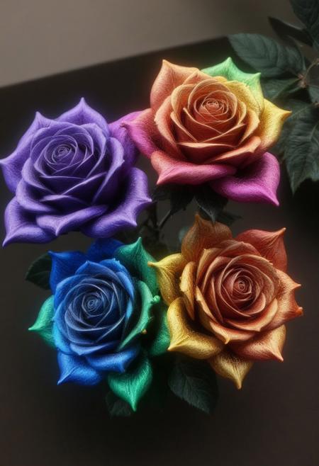 Decoration Shiny Roses Shaped Ornaments. Christmas Rainbow Solar Changing Lights and Colors. To All You Wonderful Creative Artist. May God Bless You All. I Had a Blast Creating Art and Sharing Art and Viewing All Your Wonderful Artwork. Creating Art Brings Me So Much Joy. I Love Color, 
and Abstract and All Kinds of Art. I Love Jesus Artwork. He Inspires Me! Hope You Have A Wonderful Day! Love Mrs. Darlene Gauthier.