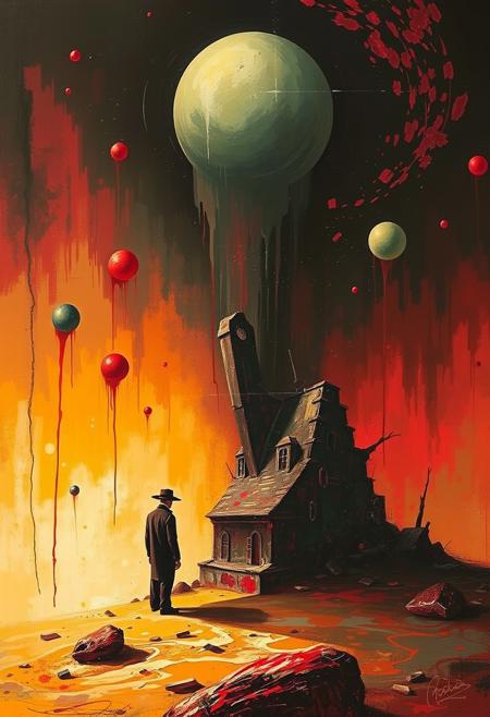 Surreal and abstract painting, creativity is up to you, the only prompt i give is "VOID STRANGER".