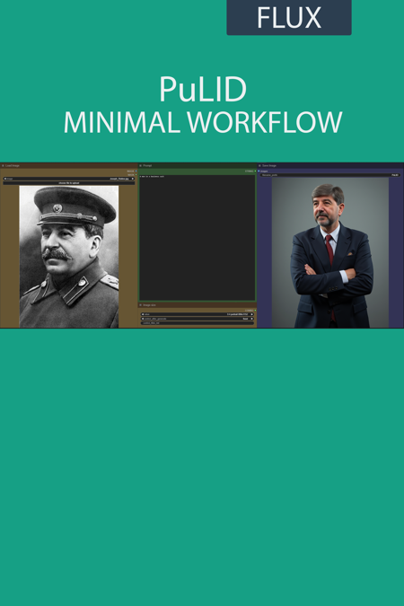 PuLID simple workflow FLUX | UPSCALE | LORA | GGUF | CIVITAI Metadata 🟢 v2.0