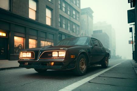 analog gloomy photo of a ((black car, <lora:tr4ns4m:1>)), (three quarter view), (in gritty new york city streets (at night)), speeding, motion blur, vandalized buildings, graffiti,  sports photography,  ((nighttime)), horror, midnight, High Detail, Sharp focus, (photorealism), realistic, best quality, 8k, award winning, dramatic lighting, epic, cinematic, masterpiece, rim light, (ambient fog:1.2), volumetric lights:0.6, dutch angle, depth of field,