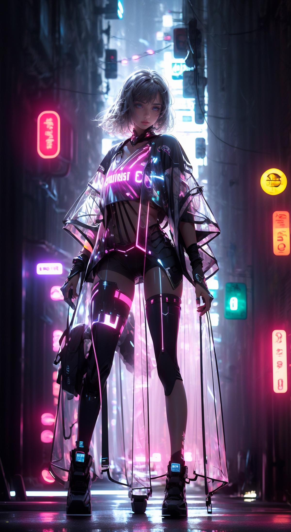 赛博girl/Cyberpunk girl/立绘 服设 人物 Lora image by XRYCJ