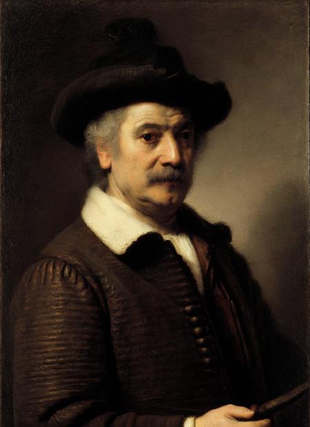 portrait of a man, by rembrandt <lora:brassens:1>