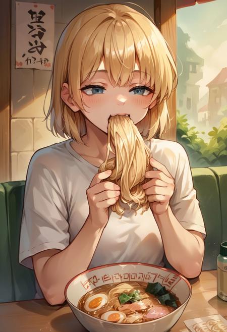 AI Drawing Anime Characters Eating Ramen (Meme) [Pony] AI Drawing Anime Characters Eating Ramen (Meme)